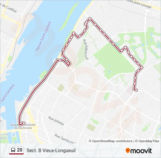 20 Bus Line Map
