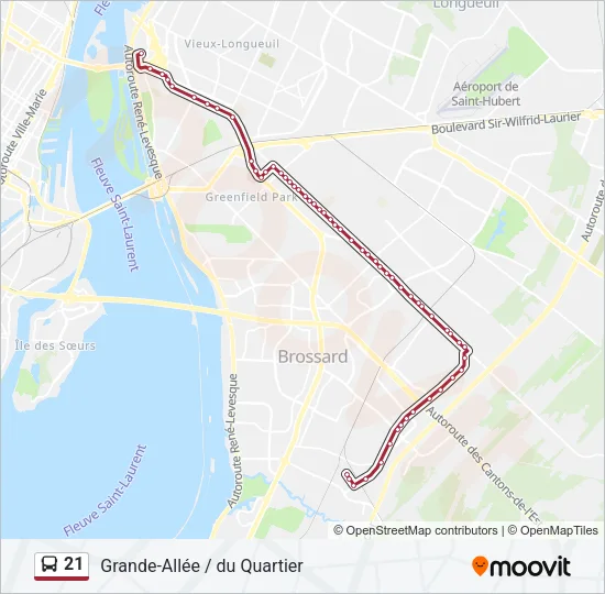 21 Bus Line Map