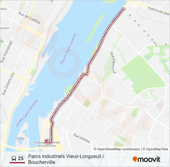 25 Bus Line Map