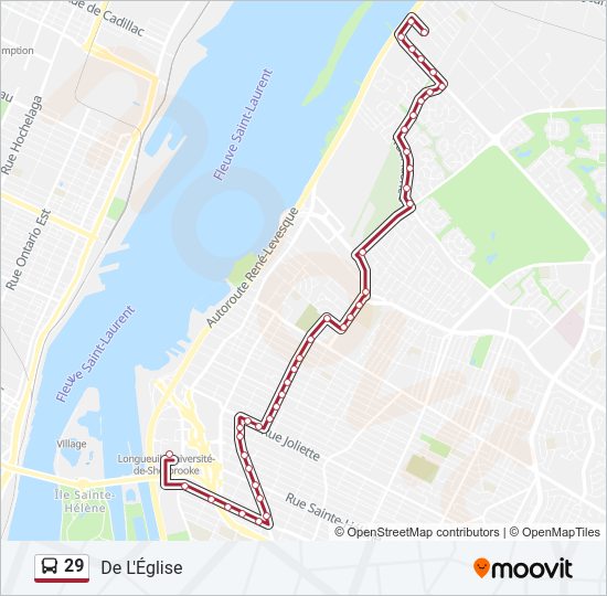 29 Bus Line Map