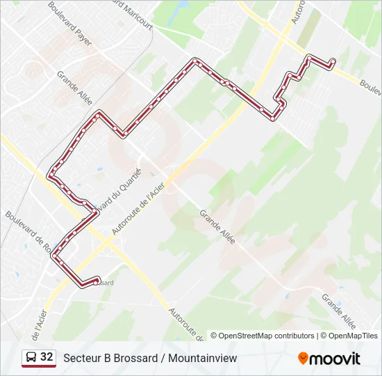 Plan de la ligne 32 de bus