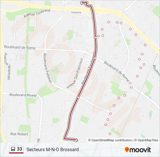 33 Bus Line Map