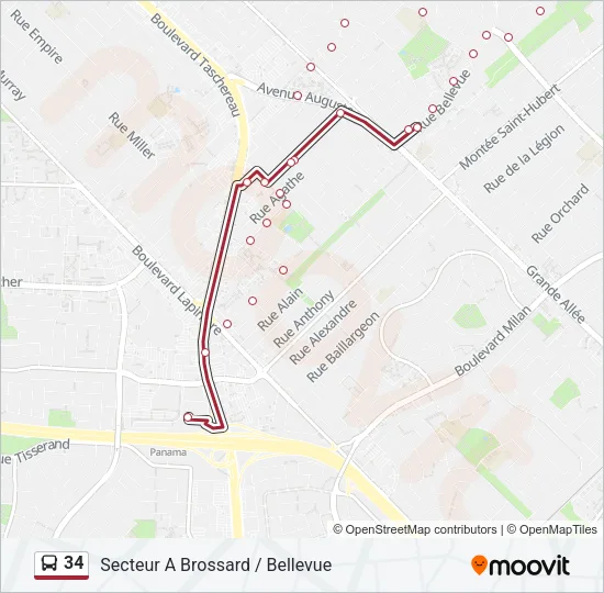 34 Bus Line Map