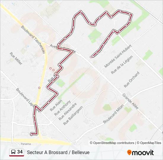 34 Bus Line Map