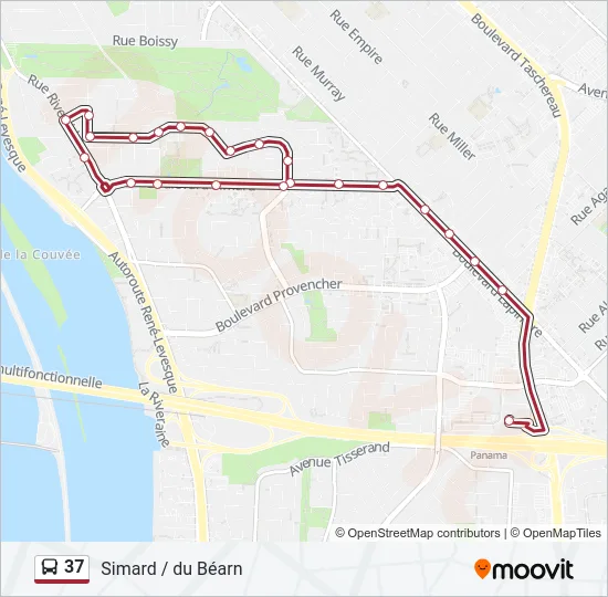 37 Bus Line Map