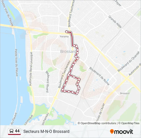 44 Bus Line Map
