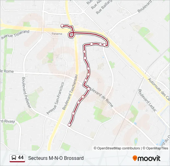 44 Bus Line Map