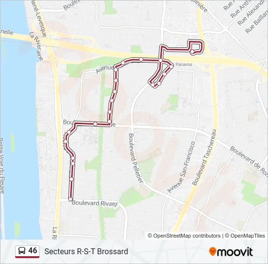 46 Bus Line Map