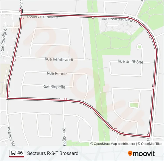 46 Bus Line Map