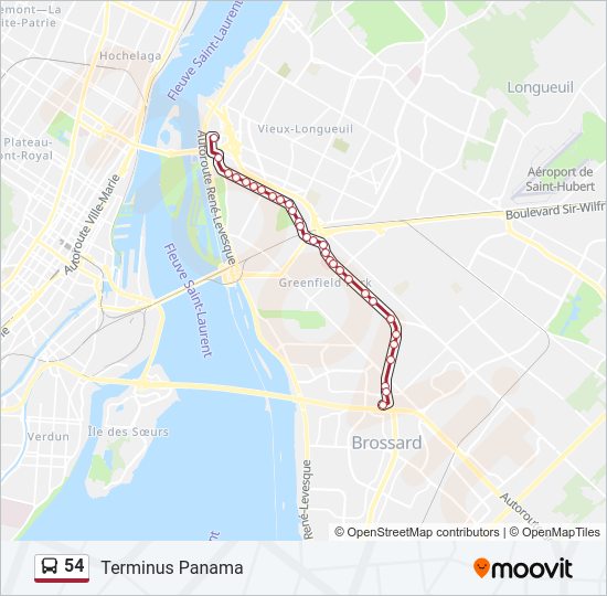 54 Bus Line Map