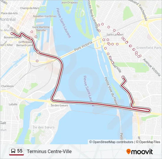 55 Bus Line Map