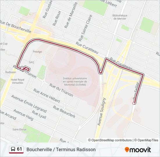 61 Bus Line Map