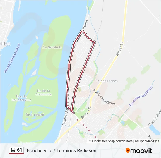 61 Bus Line Map