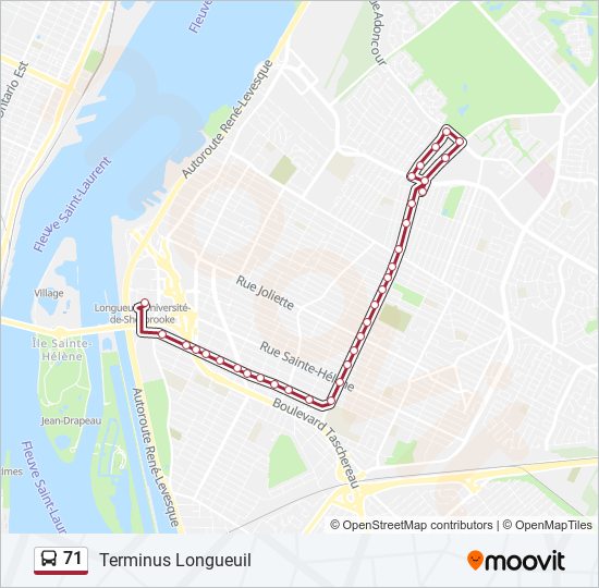 71 bus Line Map