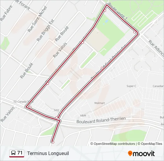 71 Bus Line Map
