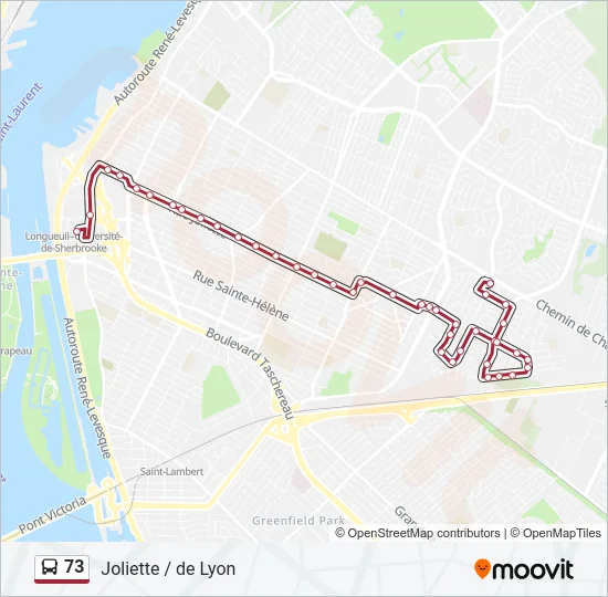 73 Bus Line Map