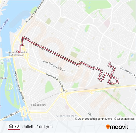 Plan de la ligne 73 de bus