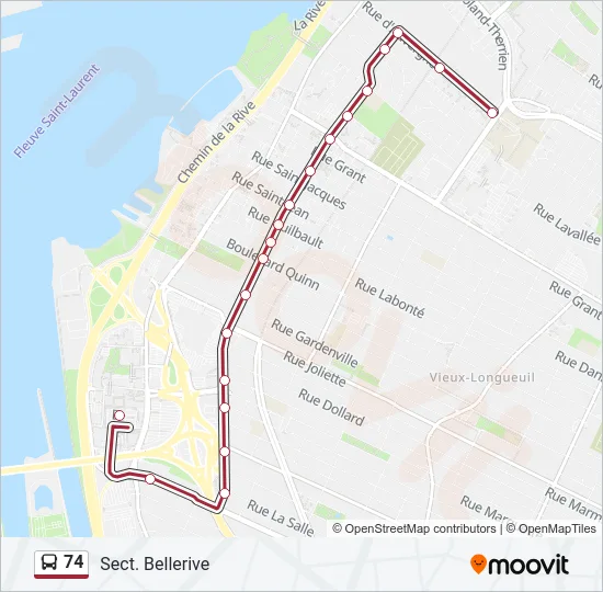 74 Bus Line Map
