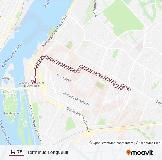 75 Bus Line Map