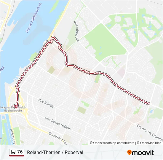 76 Bus Line Map