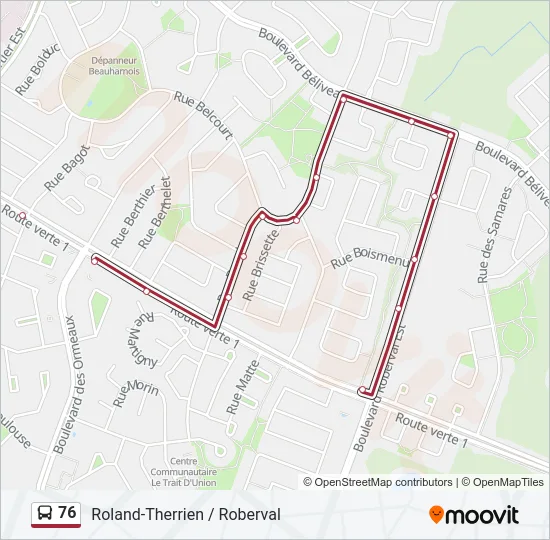 76 Bus Line Map