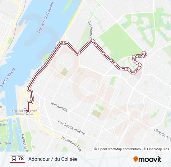 78 Bus Line Map