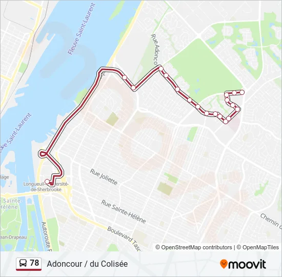 78 Bus Line Map