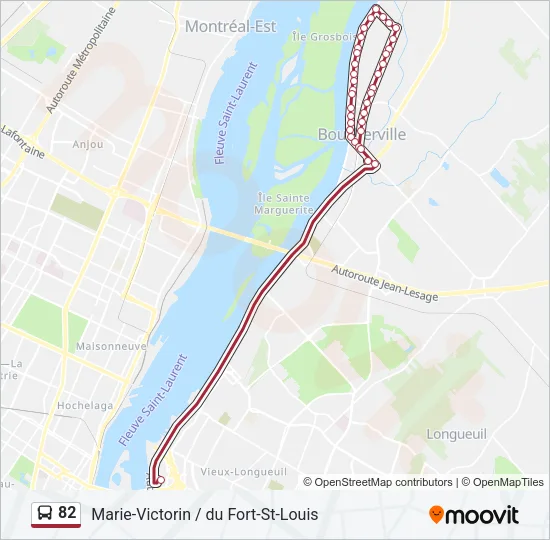 82 Bus Line Map