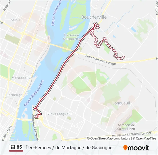 85 Bus Line Map