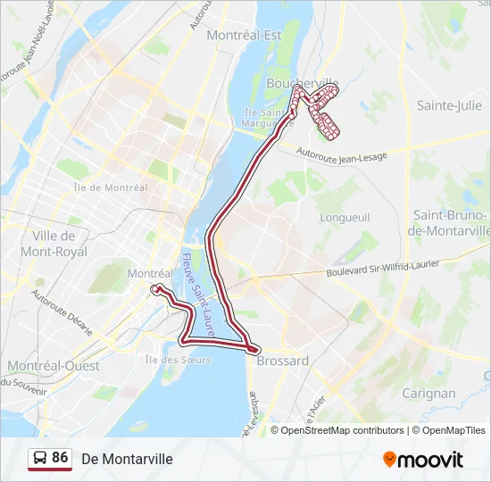 86 Bus Line Map
