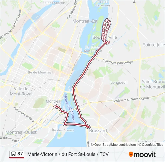 87 Bus Line Map