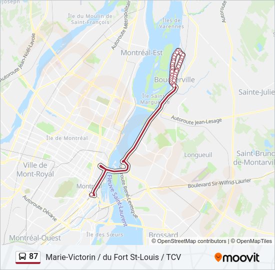 87 Bus Line Map