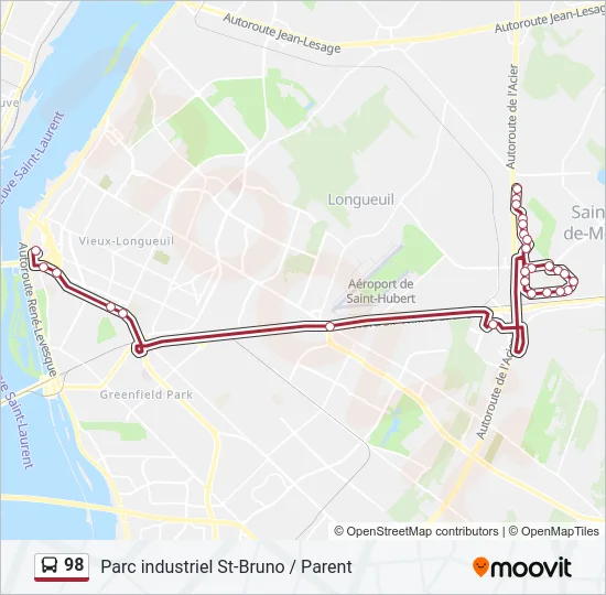 98 Bus Line Map