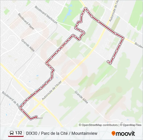 132 Bus Line Map