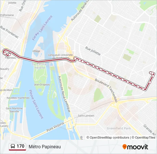 Plan de la ligne 170 de bus