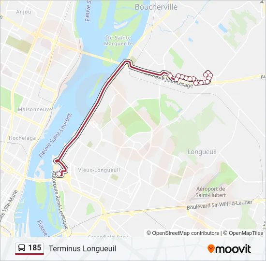 185 Bus Line Map