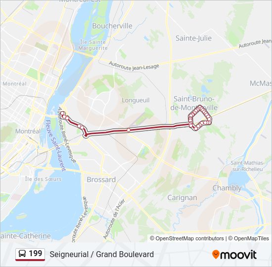 Plan de la ligne 199 de bus