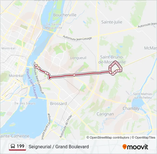 199 Bus Line Map