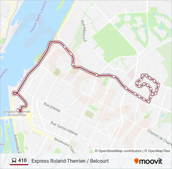 410 Bus Line Map