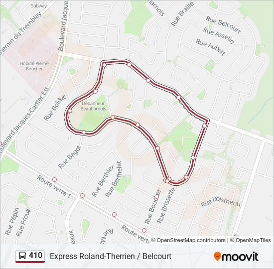 410 bus Line Map