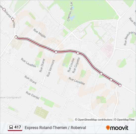 Plan de la ligne 417 de bus