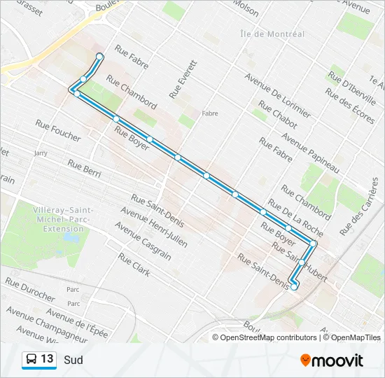 13 Bus Line Map