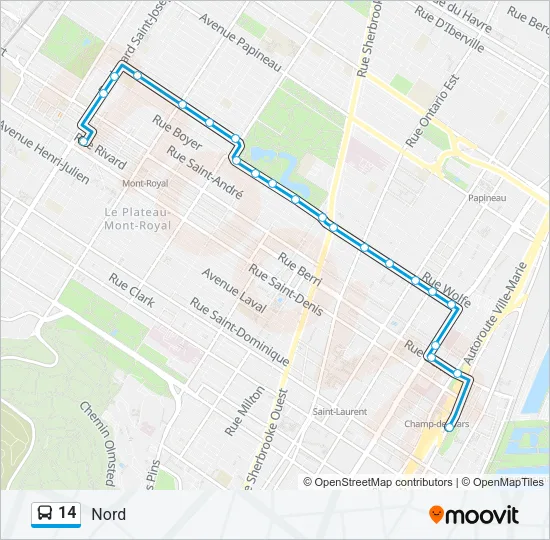 14 Bus Line Map