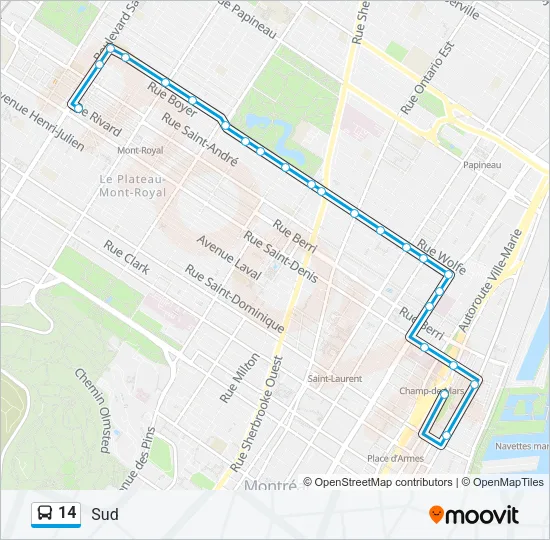 14 Bus Line Map