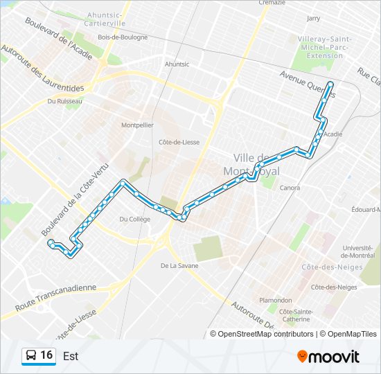 16 bus Line Map