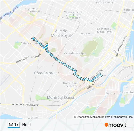 17 Bus Line Map