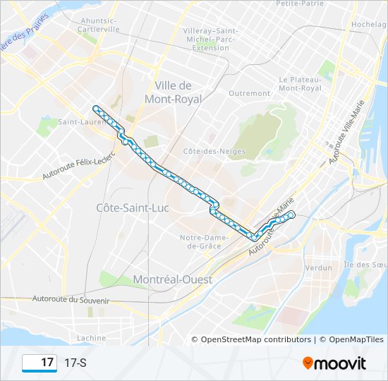 17 bus Line Map