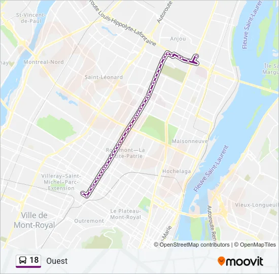 18 Bus Line Map