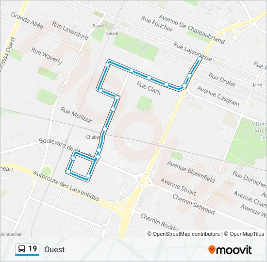 19 Bus Line Map