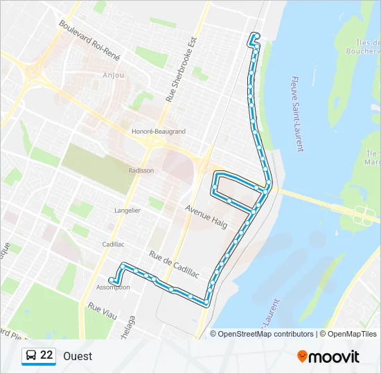 22 Bus Line Map